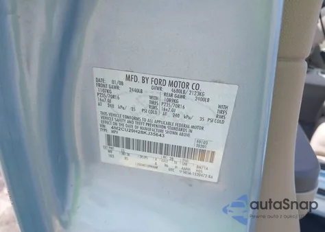 2008 Mercury Mariner Hybrid z USA, uszkodzony, nr VIN 4M2CU29H28KJ35643